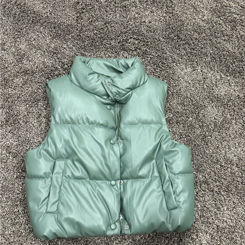 Love Tree Green Puffer Vest